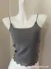 Tiro real Otoño Invierno Felpa Cálida Ribete de Encaje Camisola Chaleco Pequeño Correas Finas Copas Integradas Ropa Interior Ropa Exterior Top