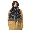Bufanda de Lana Suave y Amigable con la Piel para Mujer, Nueva para Otoño/Invierno, Engrosada, a Cuadros, con Borlas, Atractiva, Versátil, Calentador de Cuello, para Viajes Diarios, Cálida