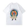 2024 top retro holgado de moda urbana deportiva y2k de hombre europeo y americano transfronterizo camiseta de manga corta para hombre y mujer