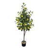 Árbol de Limón Artificial con Cascabeles Colgantes, Gran Adorno Decorativo de Pie para Sala de Estar y Casa de Huéspedes, Decoración Bonsái Estilo Nórdico