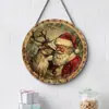 Adornos Navideños Creativos Transfronterizos Artesanías de Madera Cartel Redondo para Puerta Serie Colgante de Madera 20Cmos Colgante