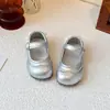Sapatos Franceses de Couro para Meninas 2026 Primavera Outono Cadarço Casuais Sapatos de Uma Sola Menina Pequena Estilo Britânico Antiderrapantes Casuais Sapatos de Princesa