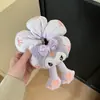 Scrunchie Lindo de Dibujos Animados con Flores y Lunares para Mujer con un Toque de Lujo, Accesorio para el Cabello Resistente para Peinados de Moño