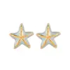 Pendientes de acero inoxidable con forma de estrella de mar transfronterizos, pendientes impermeables de oro de 18k, accesorios casuales europeos y americanos para mujer, pendientes de la serie oceánica