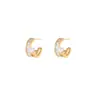 Pendientes cuadrados de acero inoxidable estilo ins con circonita, superventas transfronterizos europeos y americanos para mujer, pendientes versátiles y de diseño único para el trabajo