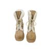 Botas de Neve com Solado Grosso para Mulheres 2025 Inverno Novo Quente com Cadarço Botas Curtas de Pelo Forradas com Lã e Espessadas Versátil Meio da Panturrilha Sapatos de Algodão