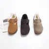 298-1 Sapatos de Veludo de Inverno com Fivela Retrô Couro Nobuck Bico Redondo Quentes para Mulheres