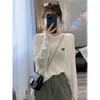 Blusa ligera de verano con protección solar para mujer, estilo holgado y casual, cuello redondo, manga larga, diseño único, camiseta versátil para mujer