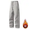 Pantalones Casuales para Hombre con Forro Polar, Gruesos y Cálidos de Invierno, Estilo Coreano, Talla Grande, Rectos, Joggers