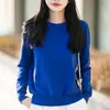 Colección Nueva Primavera 2026: Suéter de punto para mujer con cuello redondo y manga larga, Suéter fino sin costuras, Top versátil como capa base