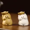 Mascota de Té de Arcilla Púrpura Figura de Cerdo Hecha a Mano Doce Cerdos del Zodiaco Dibujo Animado Lindo Adorable Cerdo Lingote Juego de Té