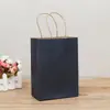Saco de papel Kraft para desenvolver logo impresso bolsa de compras de vestuário para loja de óculos embalagem de panificação cartão branco saco de presente