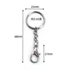 Chaveiro de 25mm com pingente de chave de corrente de quatro seções, chaveiro com fecho lagosta, pino de olhal e corrente para pendurar boneca