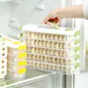 Caja de Almacenamiento Especial para Empanadillas en el Hueco, Caja para Congelador para Puerta Lateral de Refrigerador, Caja Clasificadora y Organizadora de Grado Alimenticio, Caja para Empanadillas que Ahorra Espacio