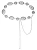 Corrente de Cintura para Mulheres, Corrente de Metal Decorativa para Vestidos, Corrente de Cintura Vintage com Cinto Fino Prateado, Cinto Modelador para Vestidos