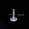 1.2 diámetro exterior 6~12 mm longitud base acrílica transparente base para uñas de labio accesorios para perforación base de repuesto