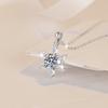 Suministro de Joyería Transfronterizo: Cadena para Clavícula de Plata S925 con Colgante de Copo de Nieve Marquise de Cinco Puntas, Collar de Moissanita Color D de 1 Quilate