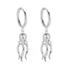 Brincos Cruzados de Aço Inoxidável Desejo Amazon AliExpress Venda Quente Pingente de Zircônia Ursinho Coração Ornamentos de Orelha Brincos Pendentes
