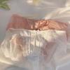 Ropa interior femenina de satén retro francés color nude, bragas de malla sexy de encaje puro, ropa interior femenina de cintura baja