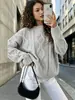 Nuevo suéter de punto casual suelto de color liso transfronterizo europeo y americano, suéter de punto trenzado de cuello redondo para otoño e invierno para mujer