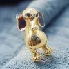 Moda Coreana Europea y Americana Aleación Pedrería Broche de Cachorro Exquisito Versátil Joyería Pin para Traje Abrigo de Hombres y Mujeres