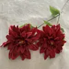 Nuevo producto transfronterizo: Dalia Artificial de Doble Flor y Tallo Largo para Decoración de Bodas, Decoración del Hogar, Flor de Seda, Decoración de Hotel, Arte Floral, Flor Artificial DIY