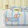 Juego de Tres Piezas de Sábana, Cubre Cama, Tapete Refrescante de Tela Gruesa de Algodón Crudo Estampado, Cómodo y Amigable con la Piel, Adecuado para Todas las Estaciones