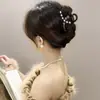 Lujo ligero elegante cuentas brillantes pinza de tiburón mediana pinza para el pelo simple exquisita pinza para el pelo de la parte trasera delantera pasador de pelo para recogido elegante