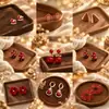Aretes Geométricos Rojos Ankela Festivos de Año Nuevo Nicho Temperamento Venta Caliente Aretes de Botón Otoño/Invierno 2026 Venta al por Mayor de Pendientes