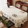 Mantel estilo americano, impermeable, a prueba de aceite, lavable, resistente al calor, lujo ligero, sensación de alta gama, mantel ovalado para comedor, mantel atmosférico para mesa de café