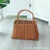Cesta de frutas portátil estilo pastoral direto da fábrica cesta de flores trançada flores cesta de suculentas cesta de flores de rattan vaso de flores