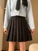 Falda Plisada Rusa para Mujer, Nueva Falda Media Adelgazante de Cintura Alta para Primavera y Verano, Estilo Japonés Talla Grande JK Blanca de Corte A