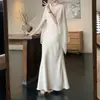 Vestido Midi sin Mangas Estilo Francés Color Albaricoque para Mujer 2026 Nuevo Llegado de Verano Rejuvenecedor Adelgazante Favorecedor