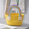 [Coleção] Bolsa de Ombro de Fio de Algodão e Corda de Algodão para Passeio de Primavera da Mamãe, Bolsa Trançada Feita à Mão, Bolsa de Imitação de Rattan, Bolsa Tote para o Dia a Dia