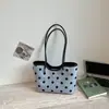 Bolsa Tote Grande de Bolinhas Color Block Shuai Mi para Mulheres, Novo Estilo de Verão Bolsa de Mão Relaxada, Bolsa de Ombro