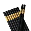 Pauzinhos de Liga Metálica de Alta Qualidade, Dourados e Prateados, Resistentes ao Calor, Antiderrapantes, Adequados para Restaurantes, Hotéis, Cozinhas Domésticas, Resistentes a Mofo, Duráveis