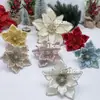 Decoraciones de Flores de Navidad Accesorios Hechos a Mano para Árbol de Navidad Flores de Simulación Flores de Navidad Modernas y Sencillas Decoración del Hogar Flores de Navidad