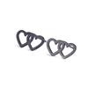 Pendientes de moda de comercio electrónico transfronterizo, pendientes coreanos de personalidad sencilla con forma de corazón geométrico hueco, pendientes de acero inoxidable para mujer.