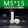 Tornillos de Hexágono Interior de Plástico, Pernos Hexagonales de Nylon M3M4M5M6M8, Tornillos de Nylon para Transformadores