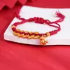 Pulseira de Fio Vermelho Tendência Nacional para o Ano do Cavalo com Moedas de Cobre, Pulseira Atratora de Riqueza e Giradora de Sorte, Acessórios para Presente de Feriado Atacado