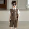 Novo Conjunto de Colete Infantil Estilo Chinês com Estampas de Estilo Nacional, Traje Tang, Hanfu para Meninos, Adequado para Atividades de Aula, Recepções, Recitação e Trajes de Performance