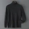 Suéter de Lana Pura Nuevo Otoño/Invierno Baicai Rong para Hombre Grueso de Punto con Cuello Chal Base de Punto Simple Casual de Negocios