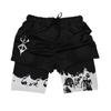 Shorts da Série Dragon Ball Estampa Digital 3D Calças de Praia de Camada Dupla para Adultos E-commerce Transfronteiriço Amazon Quente Fábrica