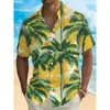 Camisa hawaiana casual de manga corta para hombre, retro, floral, con estampado digital 3D, superventas de verano transfronterizo