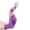 Guantes de Red para Pescar Malla Elástica Ojos de Red Guantes Largos Disfraz para Actuación en Escenario Combinación Accesorios Crossdressing Guantes Sexy de Medio Dedo