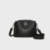 Bolso de Cuero Genuino Transfronterizo para Mujer con Patrón de Lichi, Bolso Cubo de Moda de Gran Capacidad, Piel de Vaca de Primera Capa, Bolso Elegante y Versátil para Hombro y Cruzado