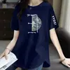 Comercio Electrónico Transfronterizo Mamá de Mediana Edad Camiseta de Manga Corta Estilo Chino Nuevo Holgada Talla Grande Ropa para Mujer Camiseta de Media Manga Top Camisa Base