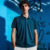 Camisa Polo de Algodón Mercerizado con Amoníaco Líquido para Hombre de Manga Corta de Verano de Alta Gama con Cuello Camisero Casual de Negocios de Media Manga Fresca y Transpirable
