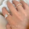 Anillo Geométrico Irregular Nuevo Estilo Coreano para Mujer, Anillo Abierto de Piedra Lunar con Personalidad de Moda Retro, Anillo para Dedo Índice, Moderno