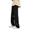Calça Jogger com Zíper Senso de Design Rua Alta Americana Calça Preta Masculina Estilo Primavera e Outono 2026 Calças Longas Casuais Retas Jovens